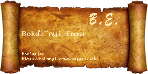 Bokányi Emma névjegykártya