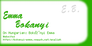 emma bokanyi business card